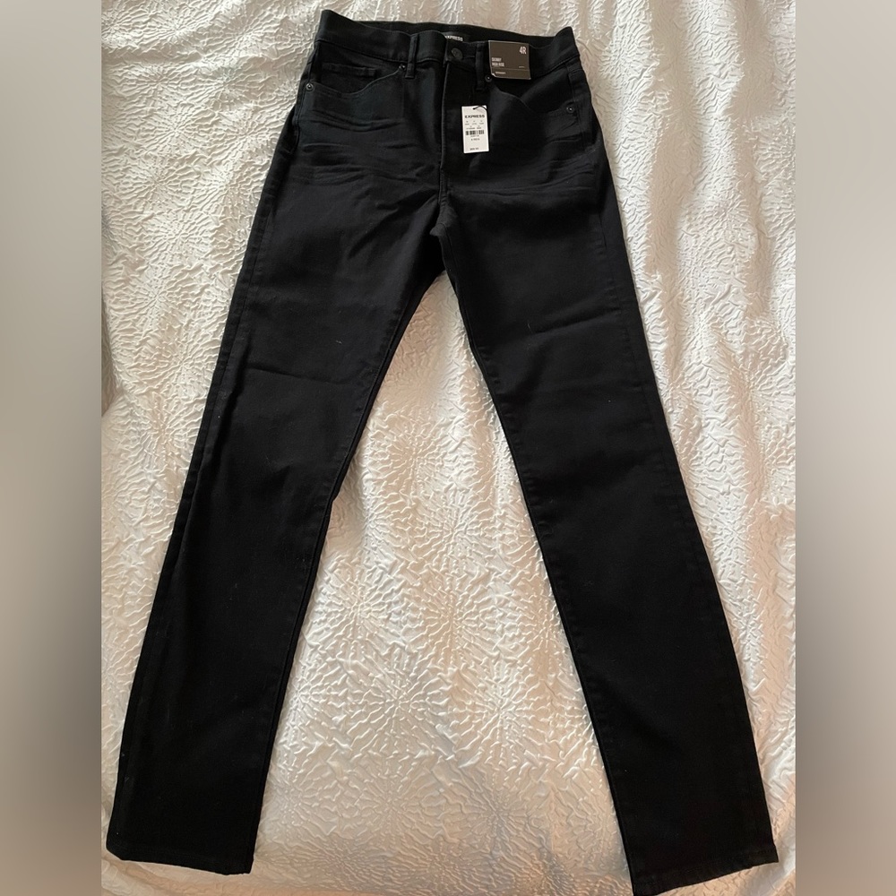 Express black high rise skinny jeans size 4R